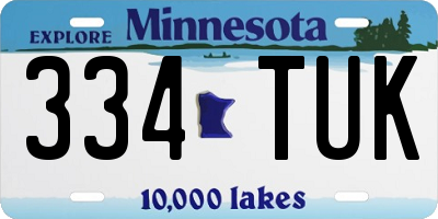 MN license plate 334TUK