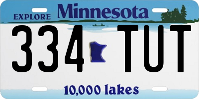 MN license plate 334TUT