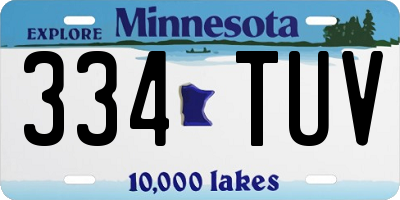MN license plate 334TUV