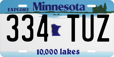 MN license plate 334TUZ