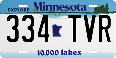 MN license plate 334TVR