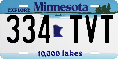 MN license plate 334TVT