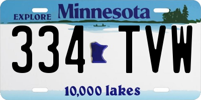 MN license plate 334TVW