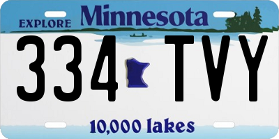 MN license plate 334TVY