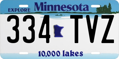 MN license plate 334TVZ