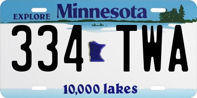 MN license plate 334TWA