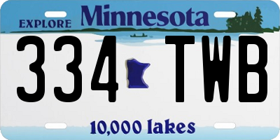 MN license plate 334TWB
