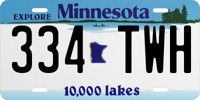 MN license plate 334TWH