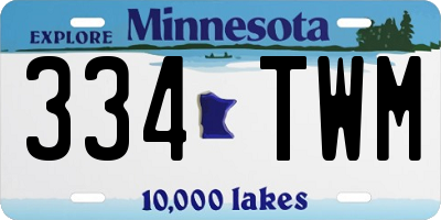 MN license plate 334TWM