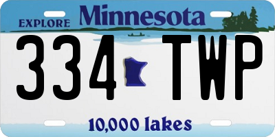 MN license plate 334TWP