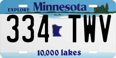 MN license plate 334TWV