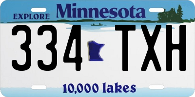 MN license plate 334TXH