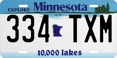 MN license plate 334TXM