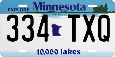 MN license plate 334TXQ