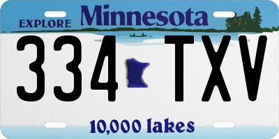 MN license plate 334TXV