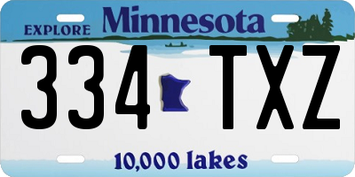 MN license plate 334TXZ