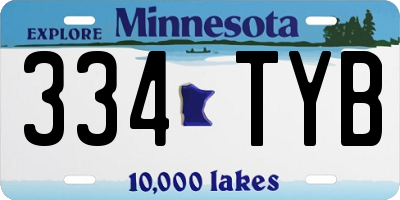 MN license plate 334TYB