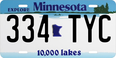 MN license plate 334TYC