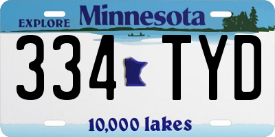 MN license plate 334TYD