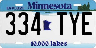 MN license plate 334TYE