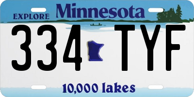 MN license plate 334TYF