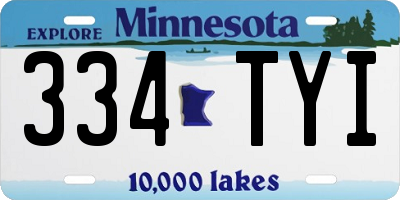 MN license plate 334TYI