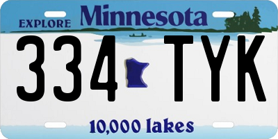 MN license plate 334TYK