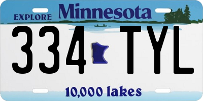 MN license plate 334TYL