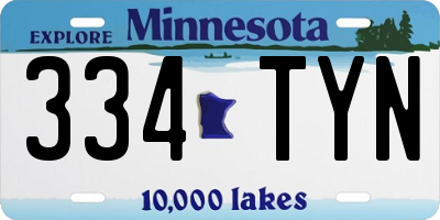 MN license plate 334TYN