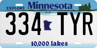MN license plate 334TYR