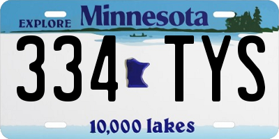 MN license plate 334TYS
