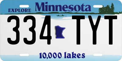 MN license plate 334TYT