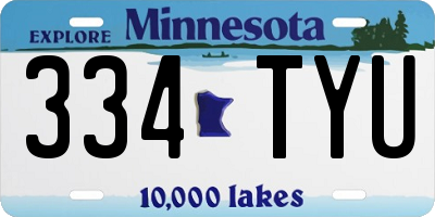 MN license plate 334TYU