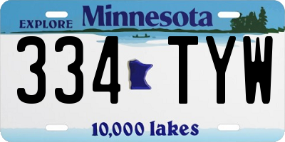 MN license plate 334TYW