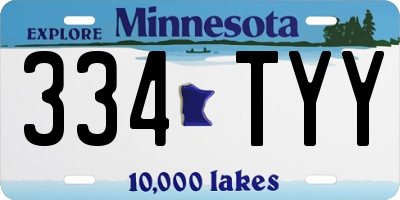 MN license plate 334TYY