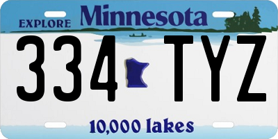 MN license plate 334TYZ