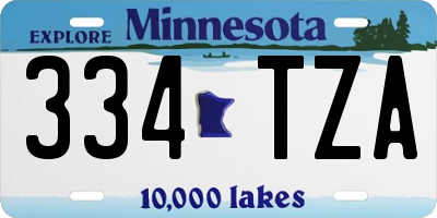 MN license plate 334TZA