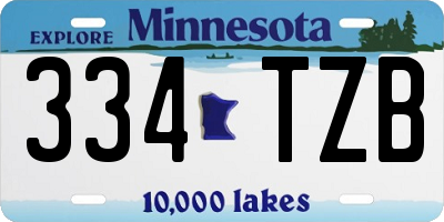 MN license plate 334TZB