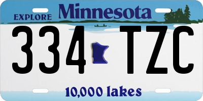 MN license plate 334TZC