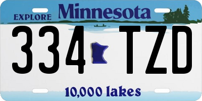 MN license plate 334TZD