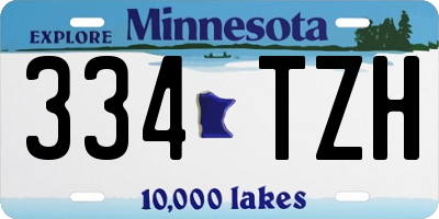 MN license plate 334TZH