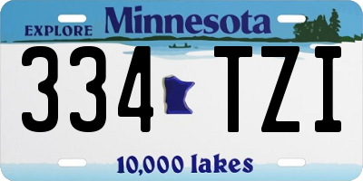 MN license plate 334TZI