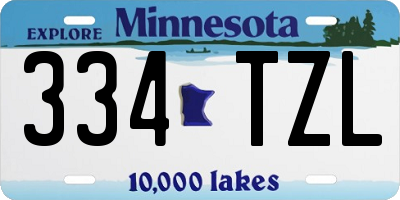 MN license plate 334TZL