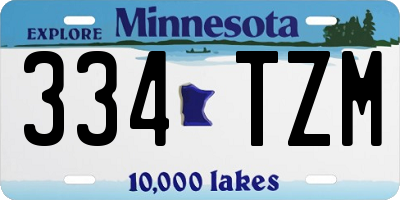 MN license plate 334TZM