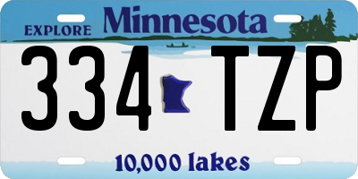 MN license plate 334TZP