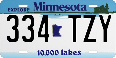 MN license plate 334TZY