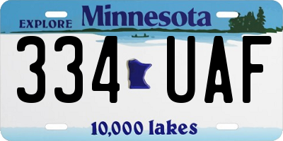 MN license plate 334UAF