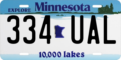 MN license plate 334UAL