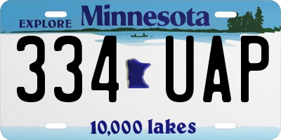 MN license plate 334UAP
