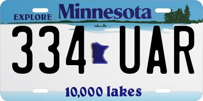 MN license plate 334UAR